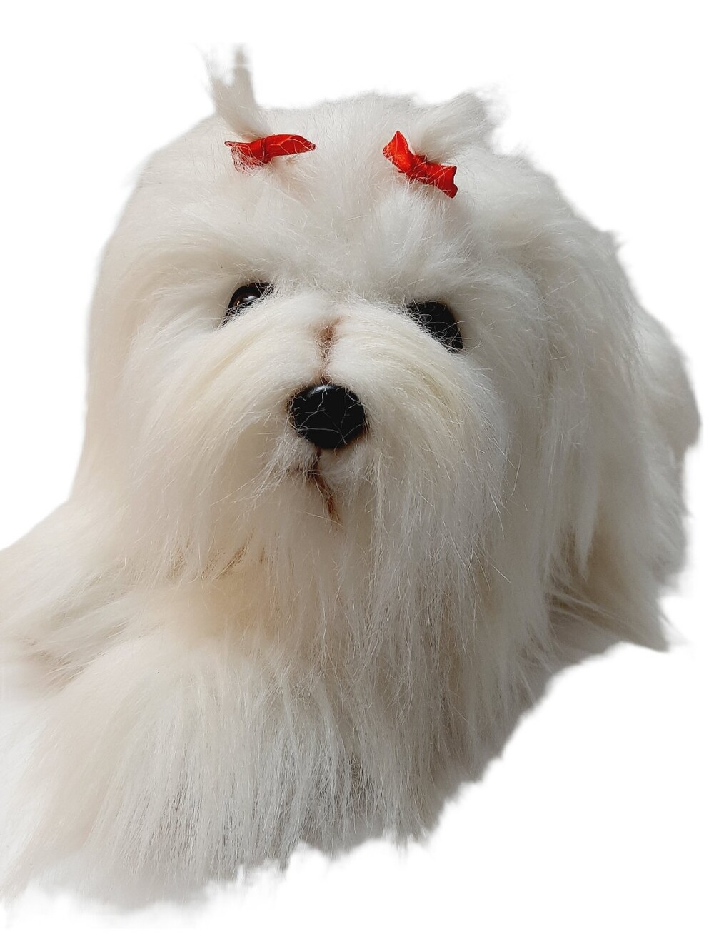 🍒 Vintage XL Kellytoy White Maltese Puppy Dog Plush Furry Soft Kids Toy Large